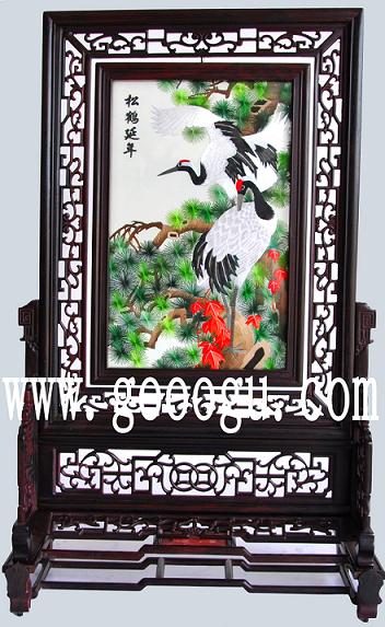 刺繡，雙面繡，手工刺繡，蘇州雙面繡精品，仙鶴刺繡精品