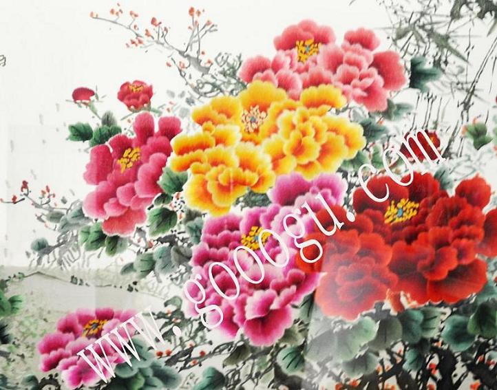 精品牡丹花、繡工精細